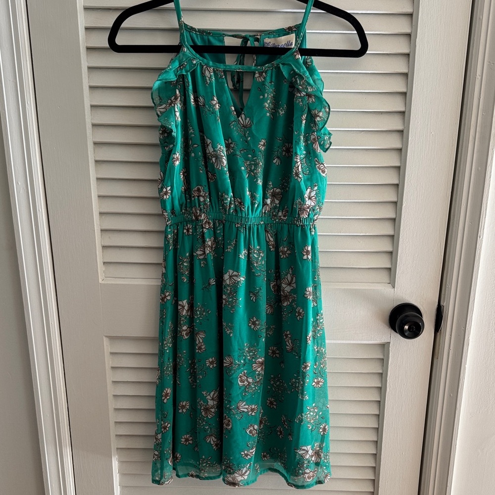 Paraella Teal Floral Slip Dress